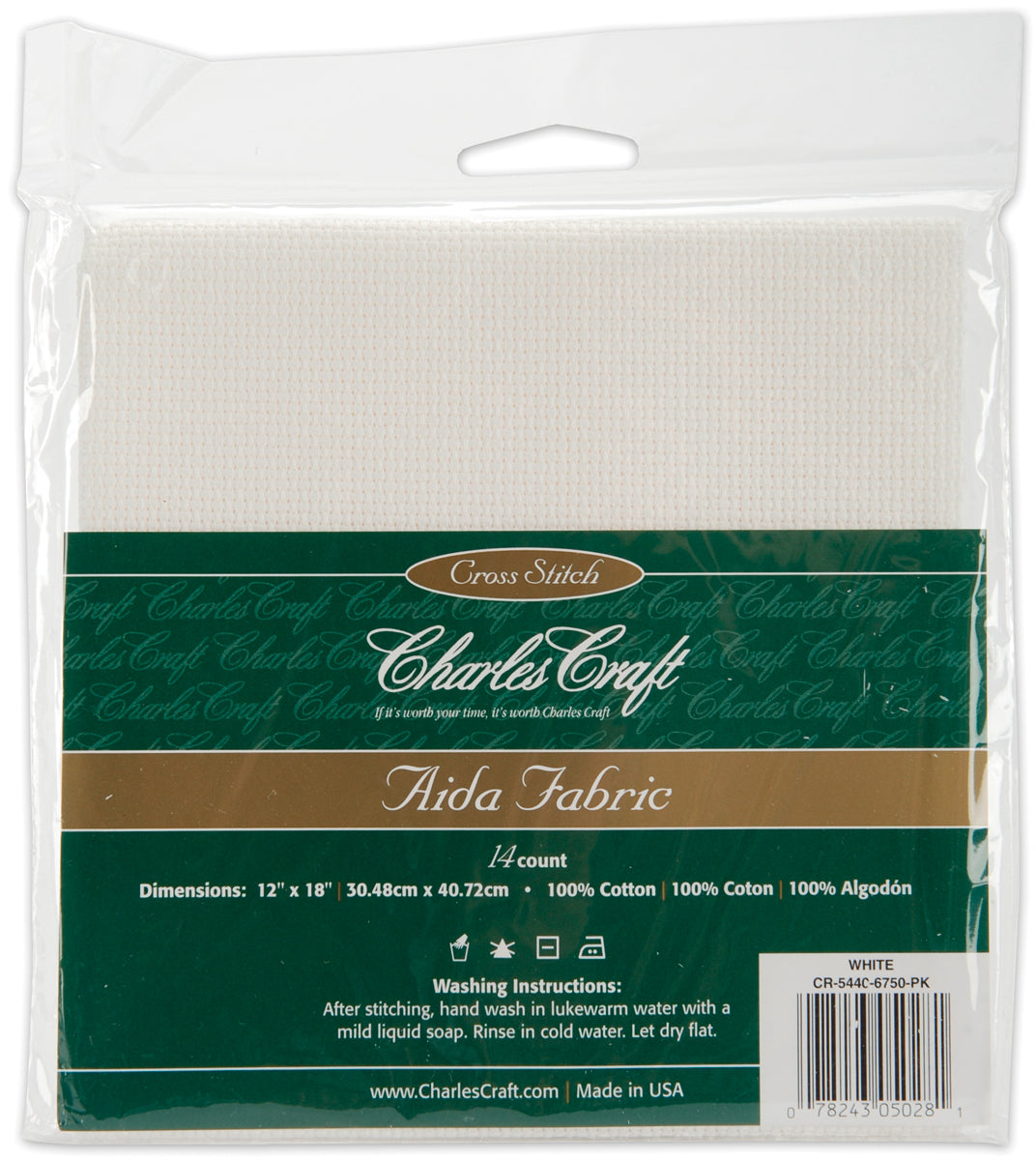 Aida 14 ct. 12" x 18" White