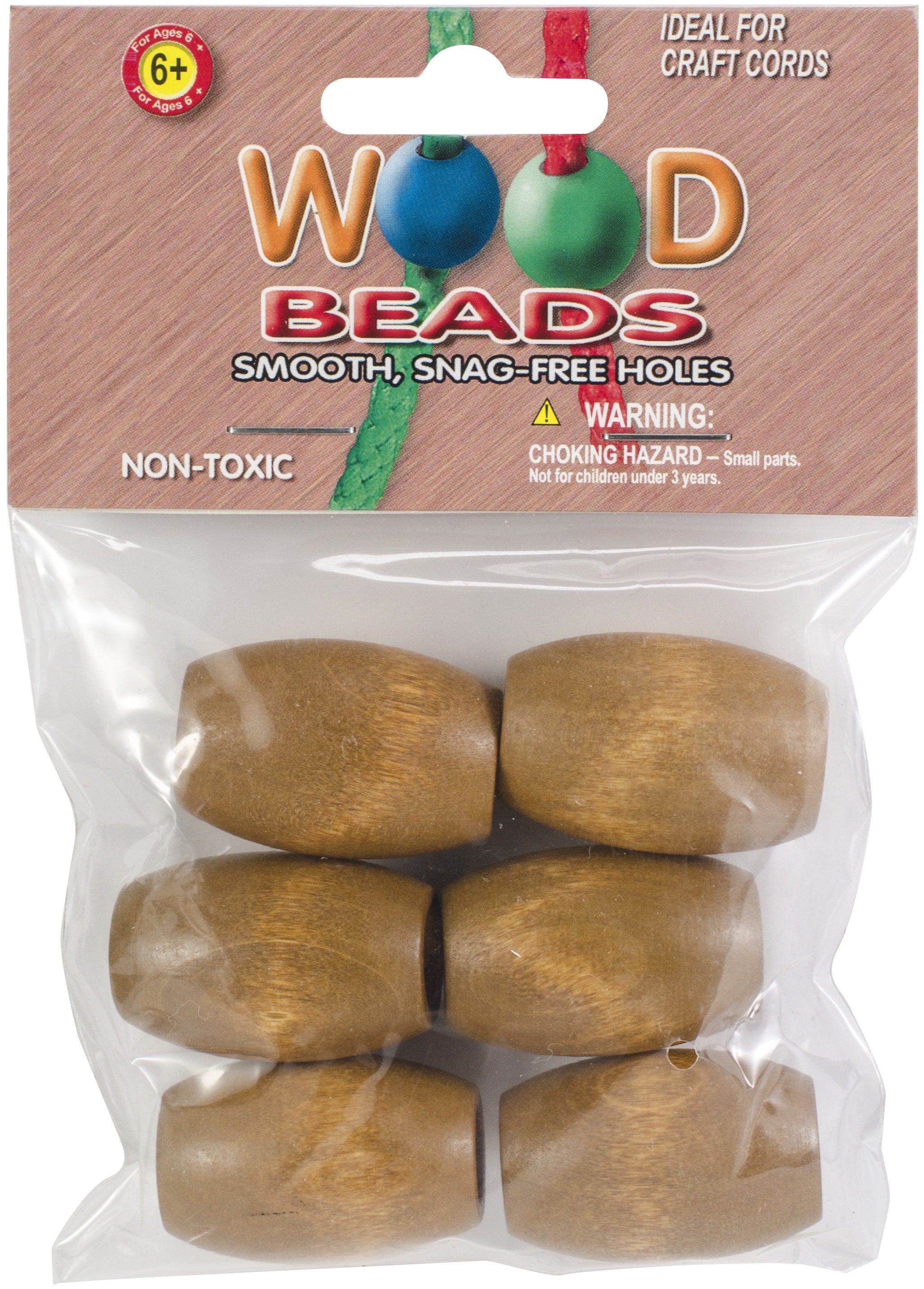 Wood Beads 32 x 22mm Oval Maple
