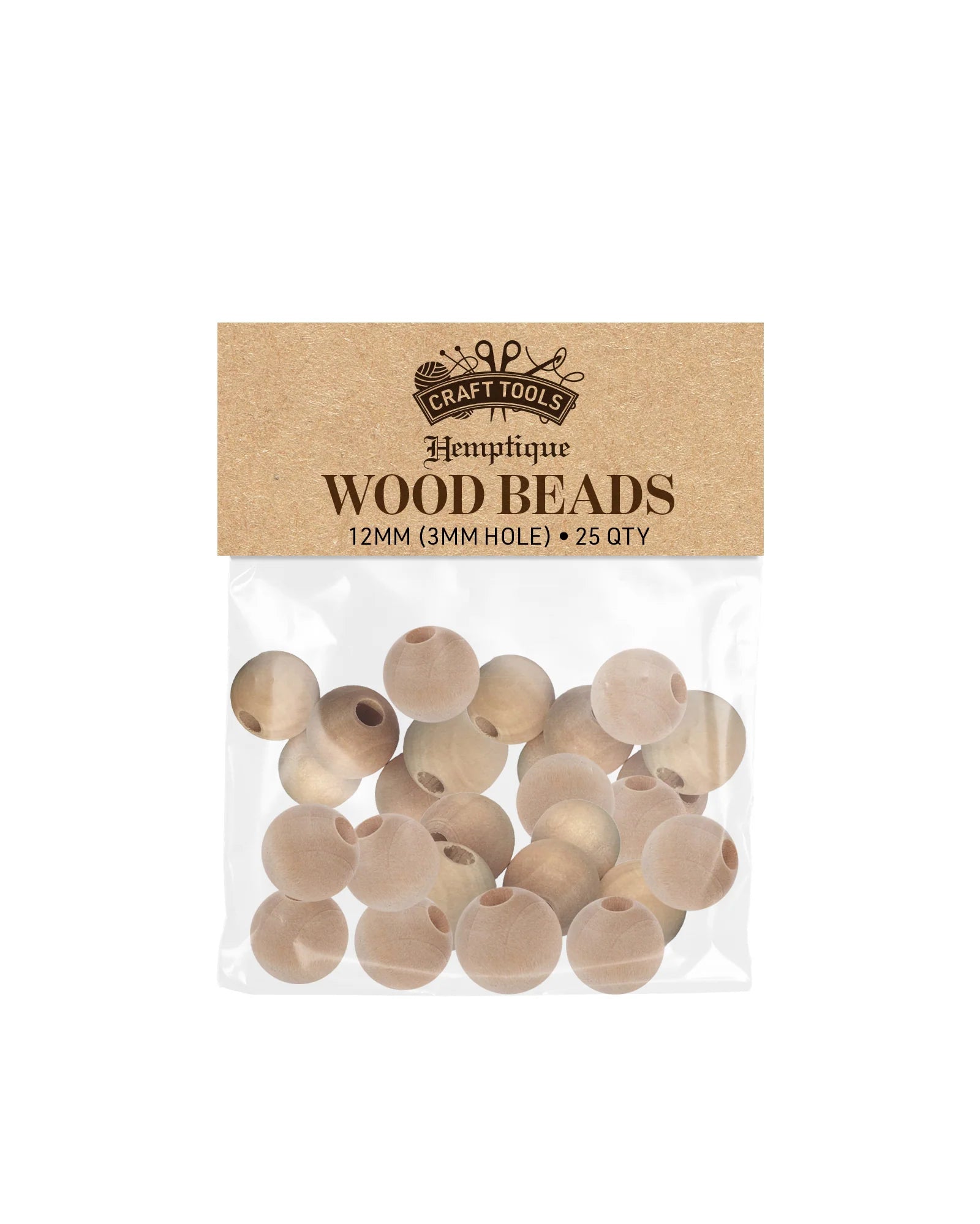 Wood Macrame Beads 12mm