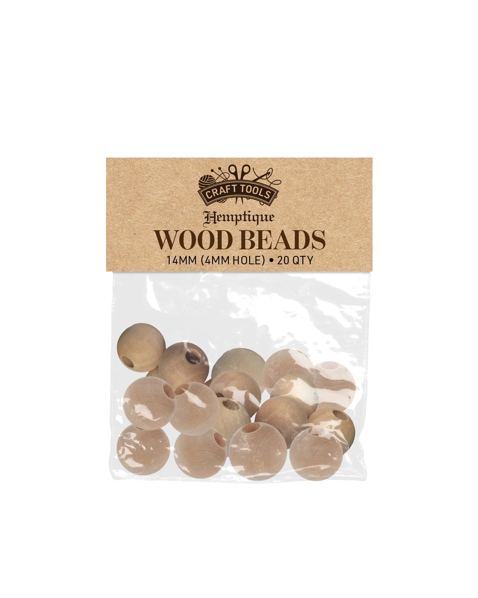 Wood Macrame Beads 14mm