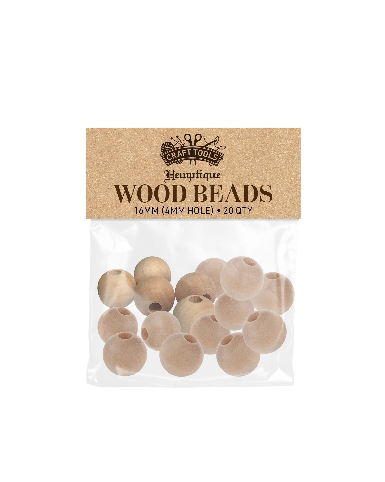 Wood Macrame Beads 16mm