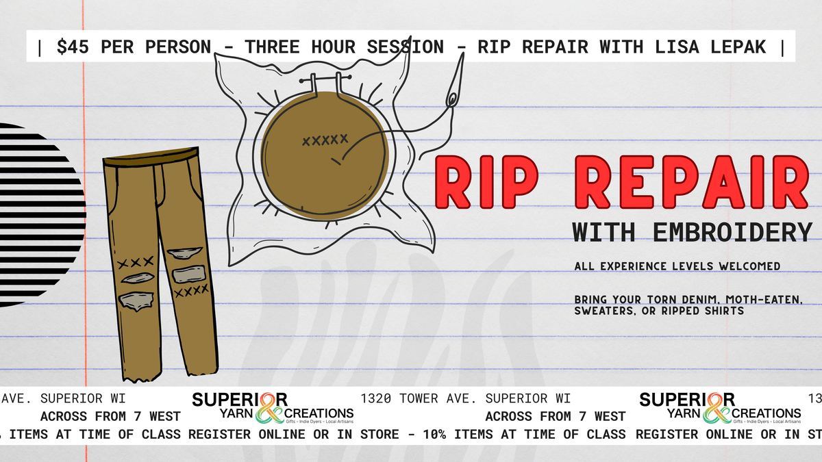 Embroidery Rip Repair Class 10/4